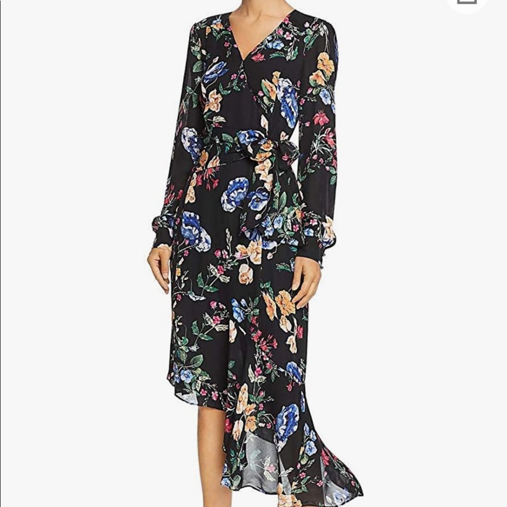 Parker Women's Lorelei Long Sleeve Faux Wrap Midi Dress